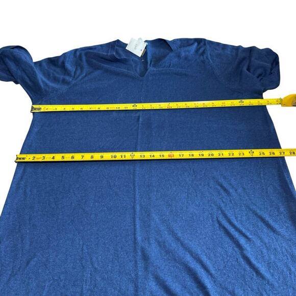 J. Jill Linen Blend Tunic Sweater Dress Blue S/S 2XL Coastal Quiet Luxury Preppy - Picture 6 of 11